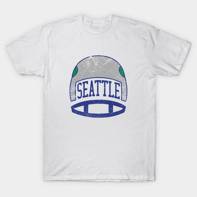 Seattle Retro Helmet - White T-Shirt by KFig21